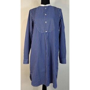 Polo Ralph Lauren Blue Pinstripe Cotton Shirt Dress Size 8